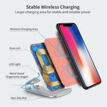 Lecone Fast Wireless Charger Fabric 10W / 7.5W / 5W Wireless Charging Stand Compatible with iPhone SE 2020/11/11 Pro/11 Pro Max/Xs MAX/XR/XS/X/8,Galaxy S20/Note 20/S10 Plus