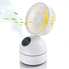 Mini USB Desk Fan Personal Misting Fan Moisturizing Fan with Spray Bottle Handheld Humidifier Fan Rechargeable for Beauty,Home, Office,Travel (White)