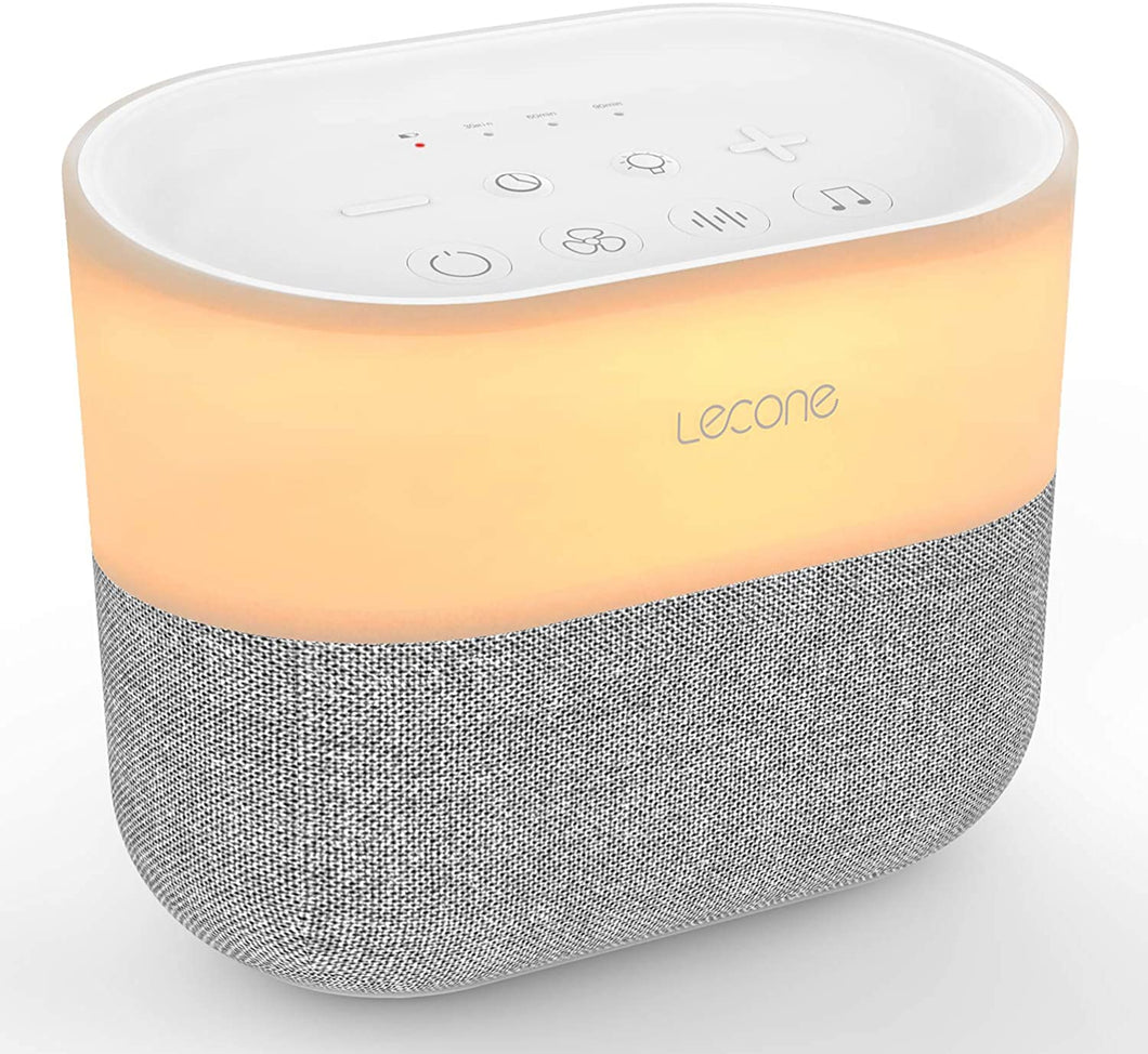 Lecone White Noise Machine, Fabric Sleep Sound Speaker with Night Light 26 Soothing & Natural Sounds with Auto Off Timer & Memory Function for Adults Kids at Home Office Portable Nursery Yoga Travel
