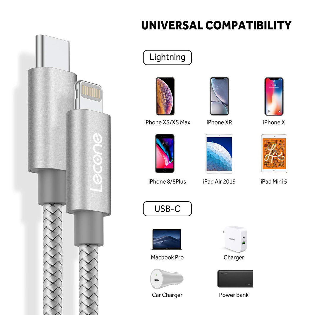 queso negocio Lingüística Lecone USB C to Lightning Cable [3.3ft Apple MFi Certified] Supports P