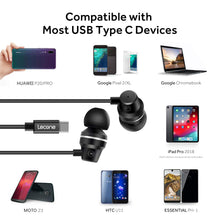 Lecone USB Type C Earbud Headphones Earphone with Mic Remote Control for Google Pixel 3/2/XL, New iPad Pro/MacBook/Pro/Air, Xperia XA2/XZ2, HTC U12/U11, OnePlus 6/6T/5/5T, LG V40/V30, Essential