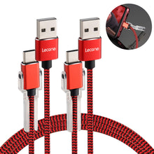 Type C Charging Cable with Phone Stand, Lecone 1m/3ft Nylon Braided USB C 2.0 Fast Charging & Data Transfer Cord for Samsung Galaxy Note 9 S10 S10 Plus S10e S9+, Nintendo Switch,USB C Device[2 Pack]